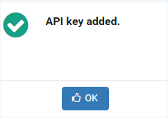 New API Key Added