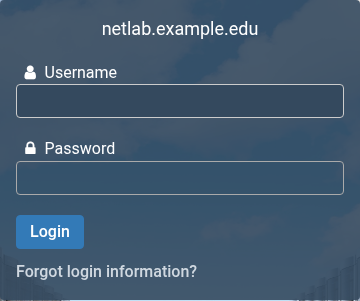 Forgot login information link on the login page