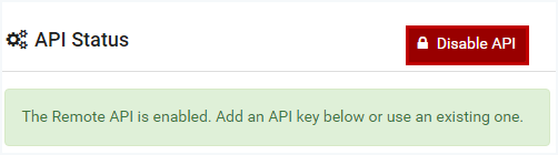 Disable API