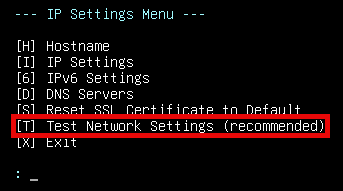 Test Network Settings