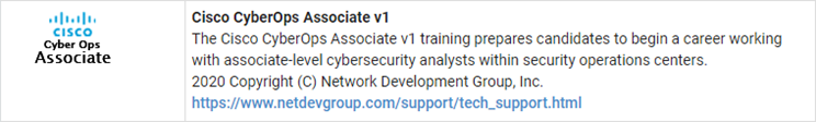 Cisco CyberOps Associate v1 Pod Type