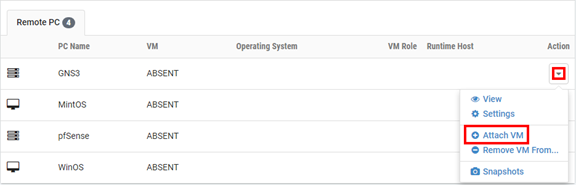 Remote PC Attach VM