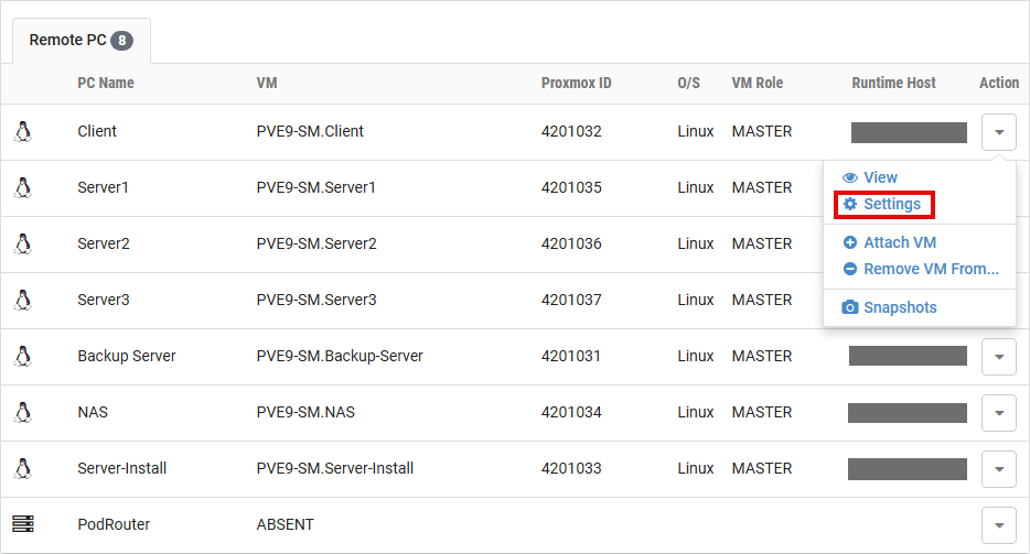 Remote PC Settings