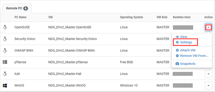 Remote PC Settings
